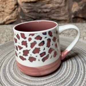 Sheffield Home Pink & Gray Animal Print Mug Solid Pink Interior ~ READ